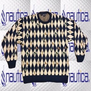 NAUTICA Golf Men’s Vintage Argyle Sweater Mint